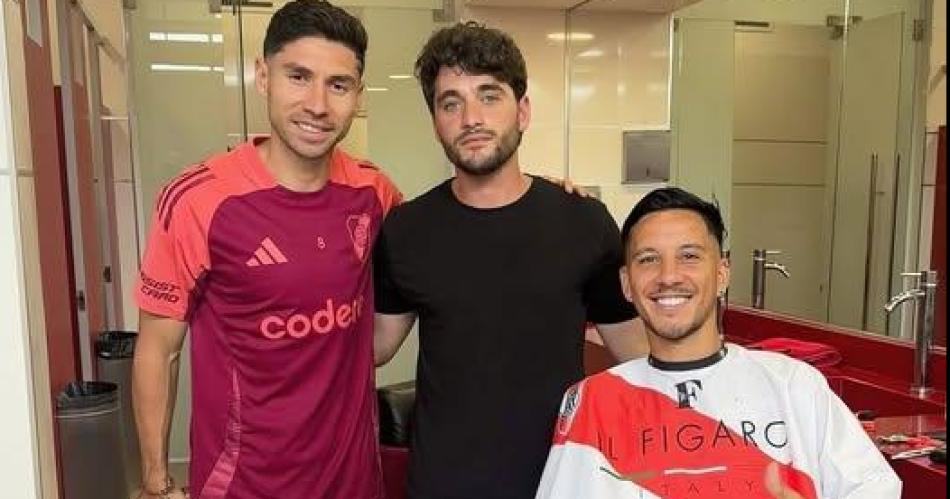 Montiel y Driussi lucieron la ropa de River Plate por primera vez