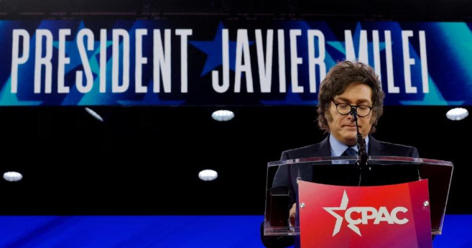 Javier Milei durante su discurso en la CPAC (Maryland Estados Unidos)