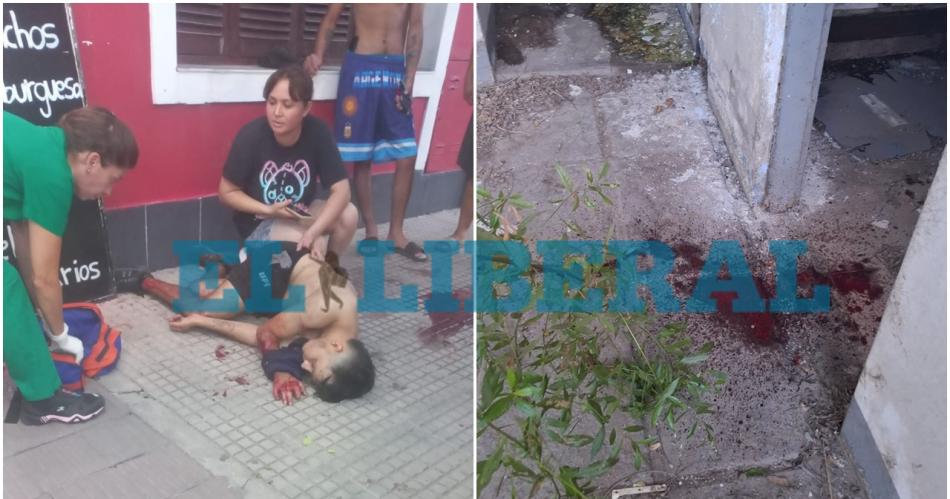 El joven quedó tendido en la vereda hasta que llegaron a asistirlo