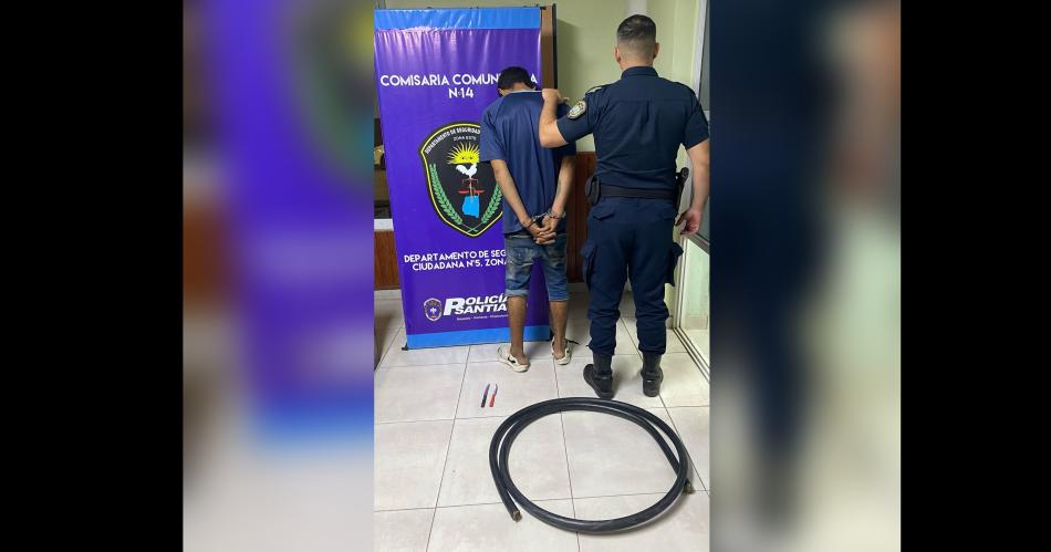 Fue sorprendido robando cables y quedó detenido (Foto- Policía de la Provincia)