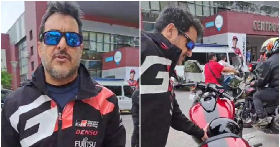 Roque Aranda hizo mil kilómetros desde Paraguay a Las Termas para vivir el MotoGP (Foto- Captura de video)