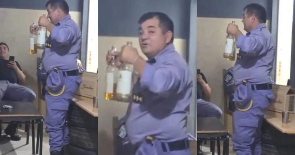 Escaacutendalo- Policiacuteas fueron grabados tomando alcohol en la comisariacutea