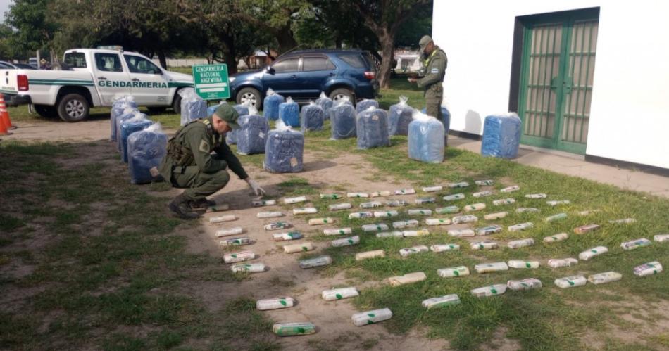 564 kilos de hojas de coca (Foto- Gendarmería)